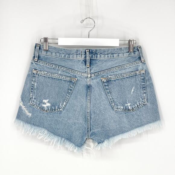 AGOLDE Parker High Rise Cutoff Denim Shorts Swapmeet Light Wash Size 28 - Picture 5 of 5